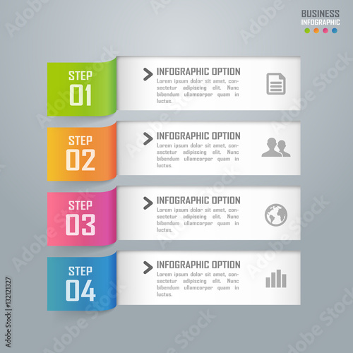 Colorful business infographics and diagram, paper art concept