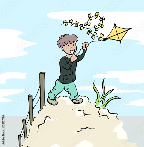 Vliegeren op het strand