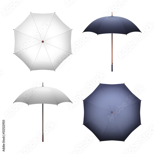 Blank white and black umbrella for merchandise advertising vector illustration