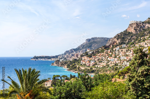 Fototapeta Naklejka Na Ścianę i Meble -  View to Monte Carlo and Larvotto in Monaco, French Riviera, Fran