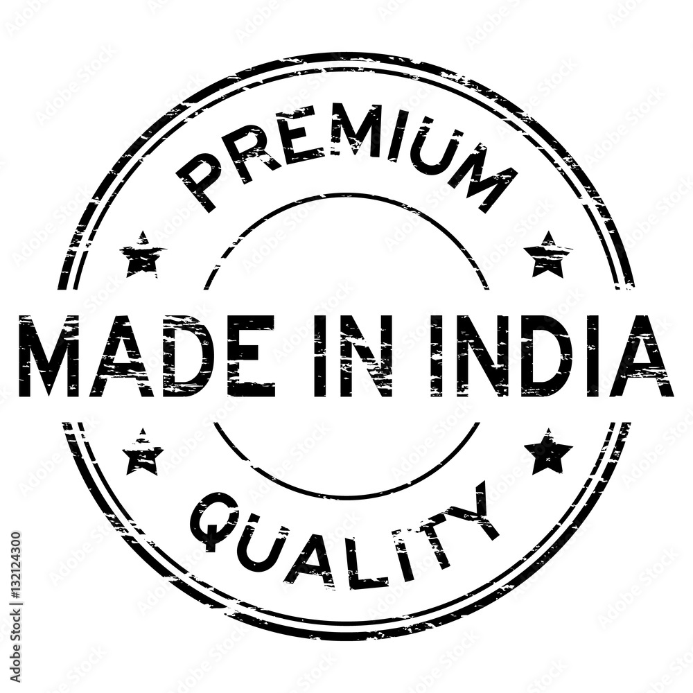 Grunge black premium quality made in India round rubber stamp