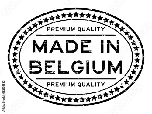 Grunge black premium quality made in Belgium with star icon oval