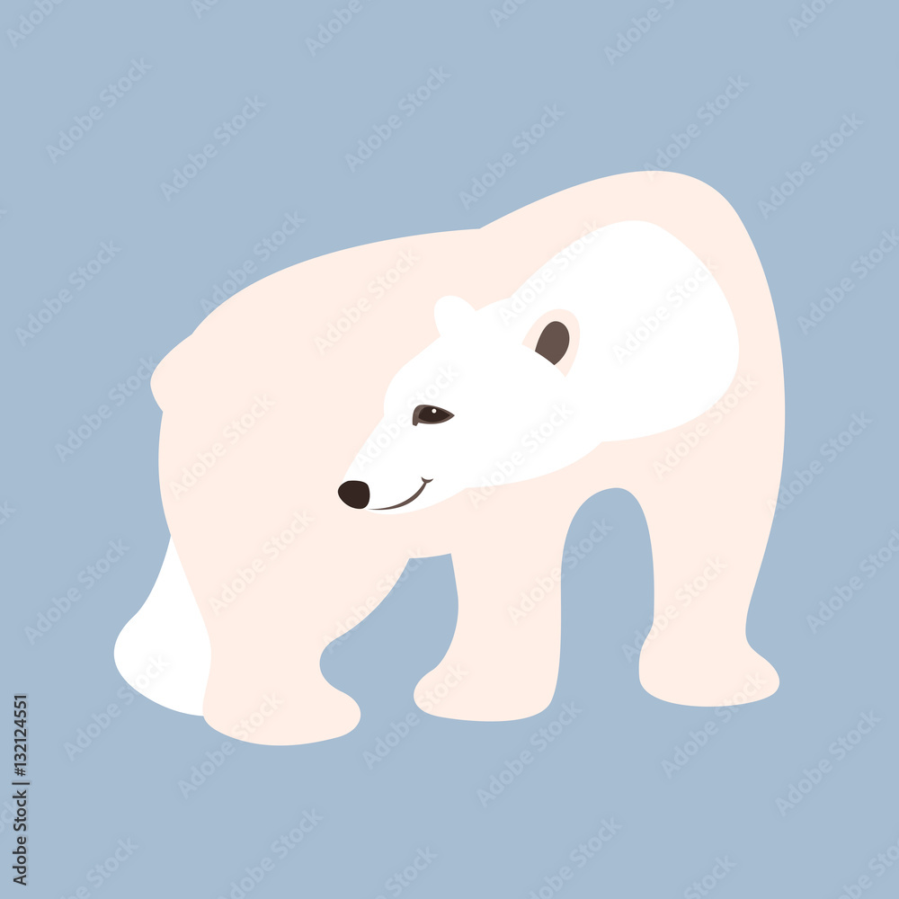 Fototapeta premium polar bear vector illustration style Flat