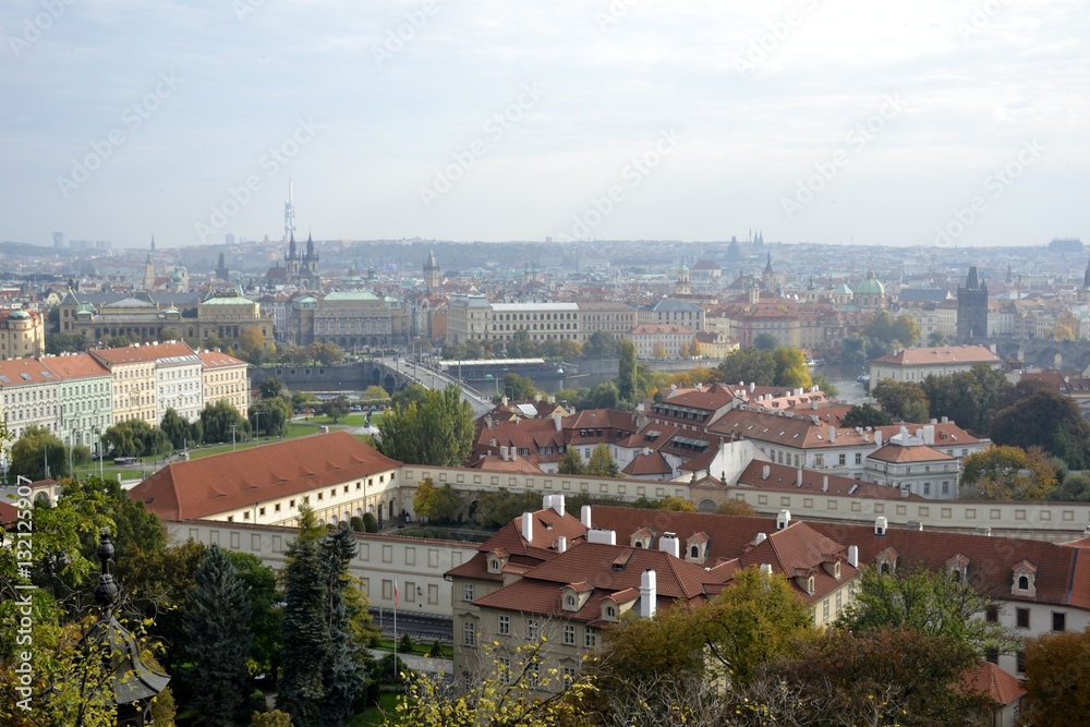 Fototapeta premium Architecture from Prague in Autumn and sky