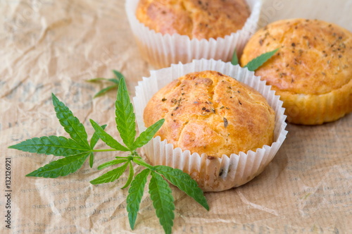 Cannabis cupcake muffins on a plate