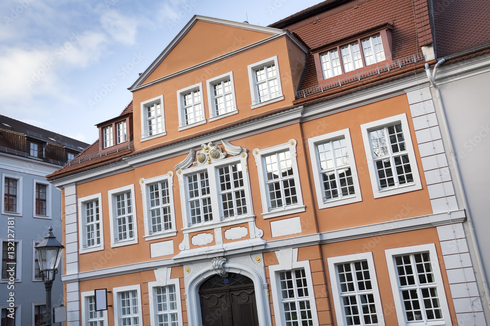 Renovierte Häuserfassade in Görlitz, Deutschland