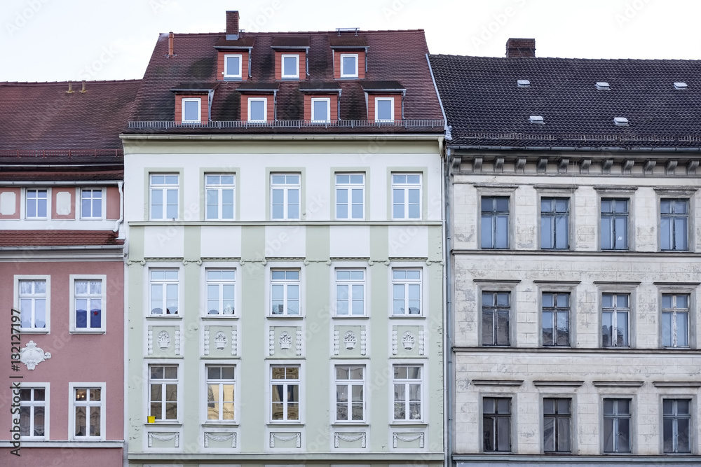 Renovierte Häuserfassade in Görlitz, Deutschland