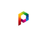 Letter P Colorful Pixel Initial Logo Design Element