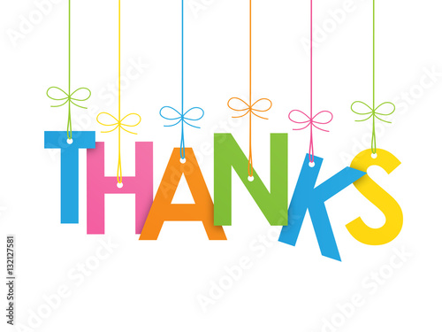 "THANKS" suspended letters card