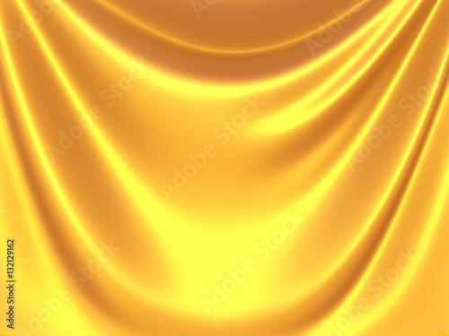 Golden satin silk waves yellow background
