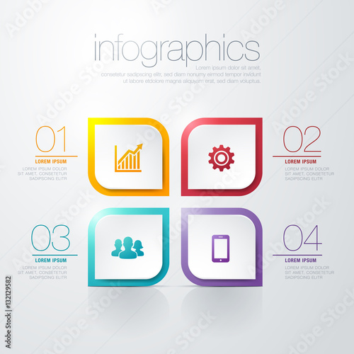 Modern infograph with four steps or options