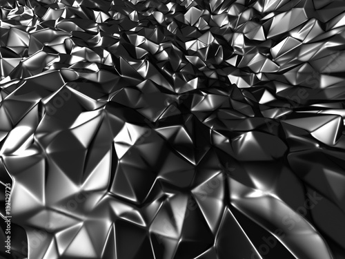 Dark Metallic Silver Triangle Poligon Pattern Background