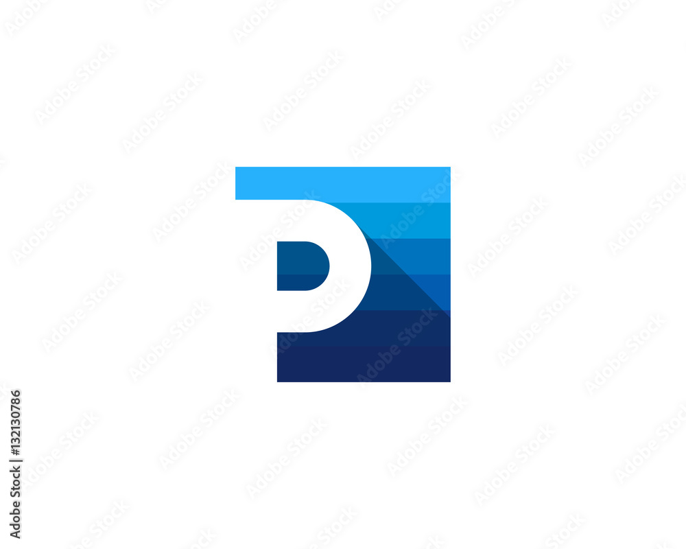 Letter P Initial Square Shadow Logo Design Element Letter P Initial Square Shadow Logo Design Element