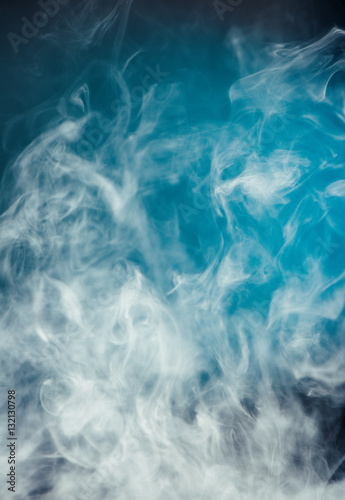 smoke on blue light background