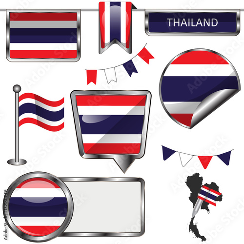 Free Download Glossy icons with flag of Thailand - GFXLoad