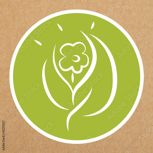 Eco hypoallergenic icon, flower and leafs