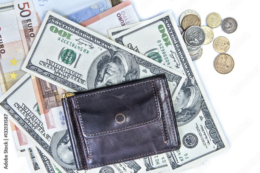 money in your wallet, banknotes and coins money in your wallet, banknotes and coins