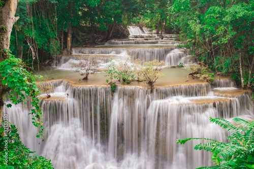 4th floor,Huay Mae Kamin Waterfall,beautiful waterfall at Kanchanaburi province, Thailand.