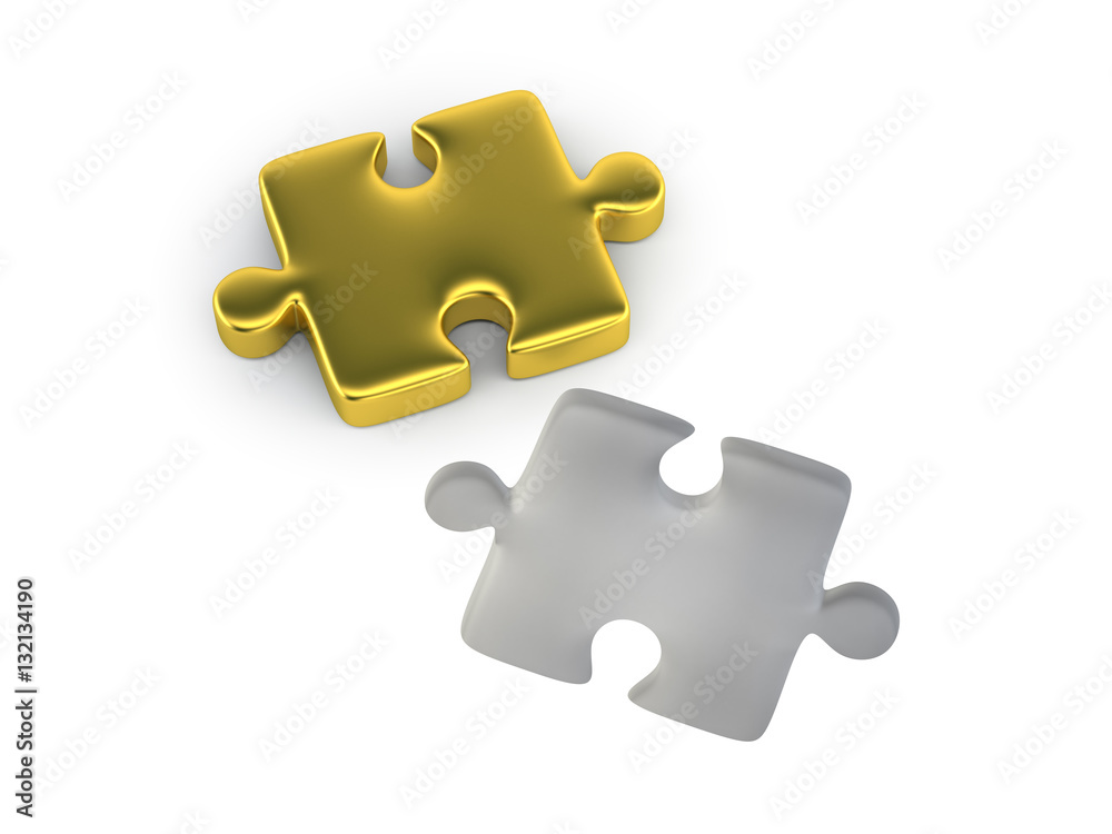 Gold puzzle piece