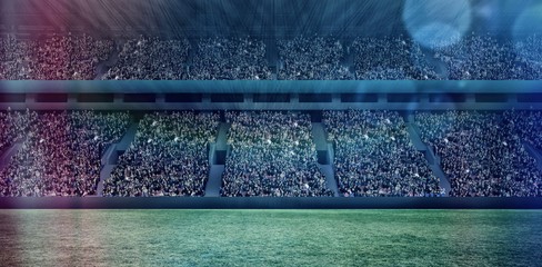 Stickers Stadion Digitaal voetbalstadion vol toeschouwers  © vectorfusionart