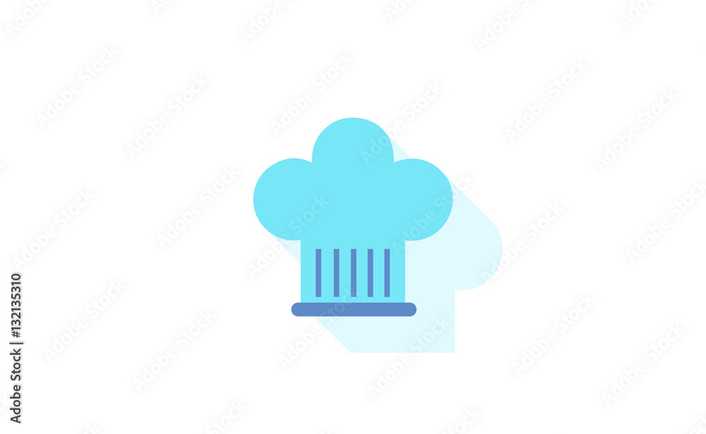 Vector modern flat chef hat icon with long shadow Vector modern flat chef hat icon with long shadow