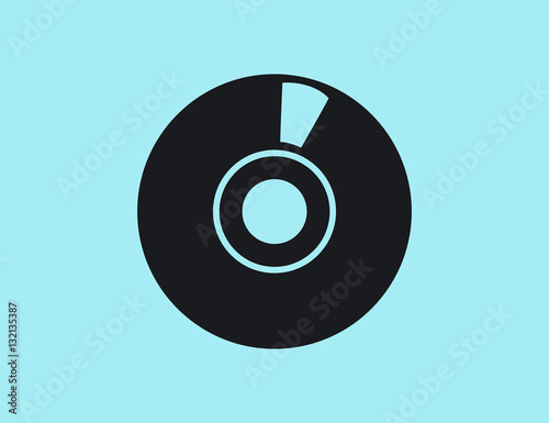 Vector black flat compact disc icon
