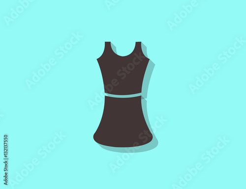 Vector flat woman dress with long shadow