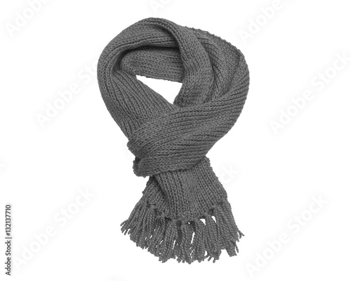 Gray scarf on a white background. photo