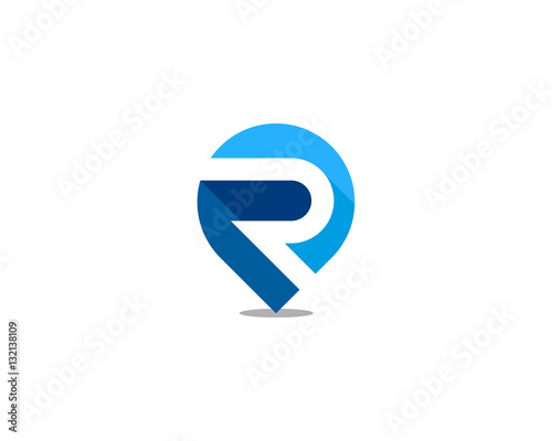 Fototapeta Naklejka Na Ścianę i Meble -  Letter R Pin Point Logo Design Element