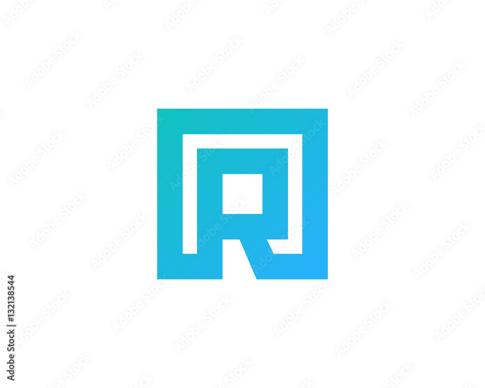 Letter R Square Logo Design Element Letter R Square Logo Design Element