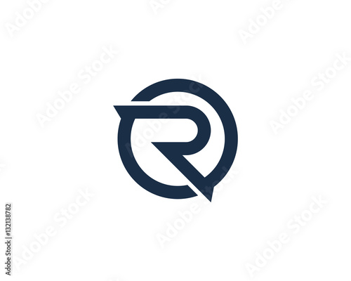 Letter R Circle Logo Design Element