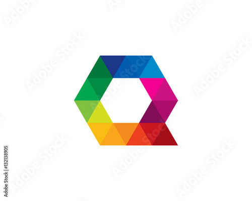 Letter Q Creative Triangle Color Logo Design Element
