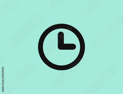Vector flat black clock icon