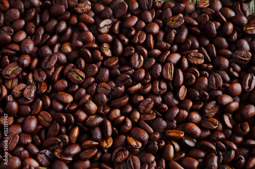 Coffee on grunge wooden background