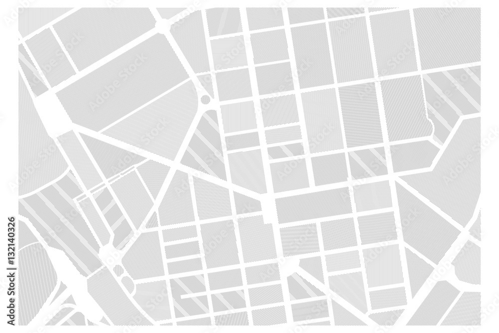 Obraz premium Czarno-biała graficzna mapa miasta tekstury w paski