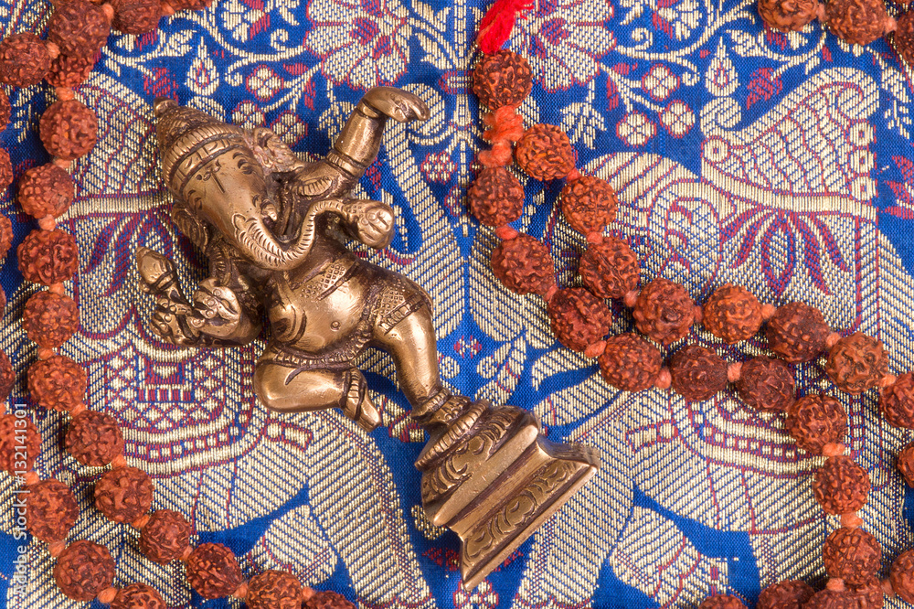 Fototapeta premium Indian background with various ritual objects
