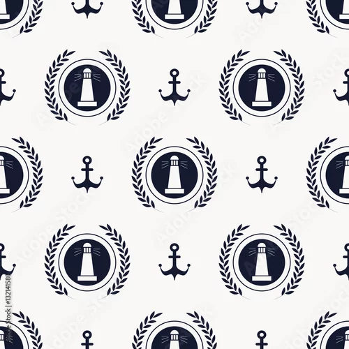 Tapety Morski nastrój, morski wzór z ikonami i gwiazdami