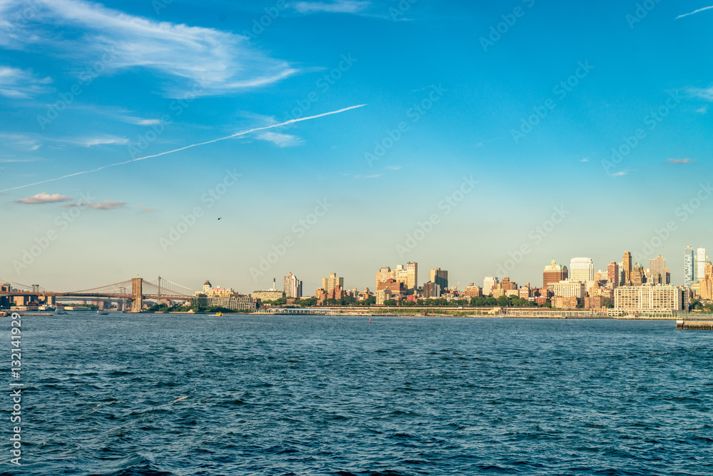 View on Brooklyn from Staten Island Ferry, New York City
