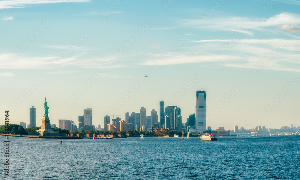 Manhattan view from the ferry to Staten Island., New York City , USA. picture. Manhattan view from the ferry to Staten Island., New York City , USA. picture.