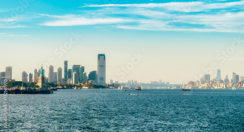 Manhattan view from the ferry to Staten Island.  New York City   USA. picture.