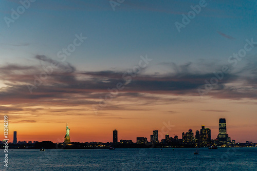 Manhattan view from the ferry to Staten Island., New York City , USA. picture.