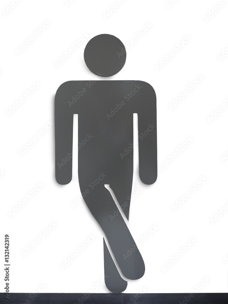 Mens icon in the white wall Mens icon in the white wall