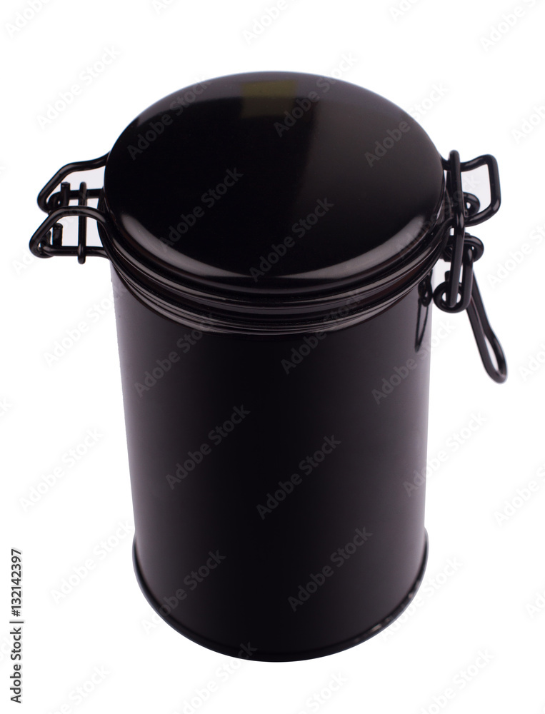 top view of metallic black thin can container cylinder form isol top view of metallic black thin can container cylinder form isol