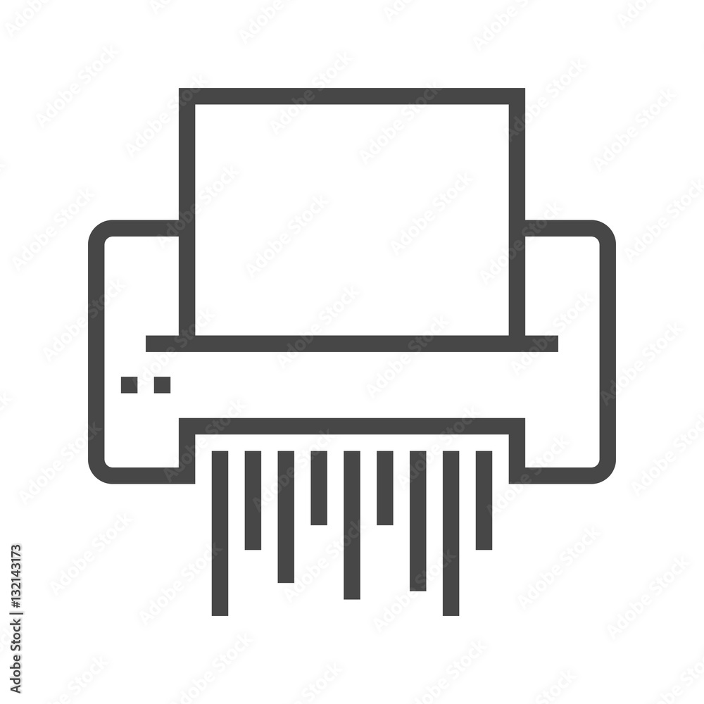 Paper Shredder Line Icon Paper Shredder Line Icon
