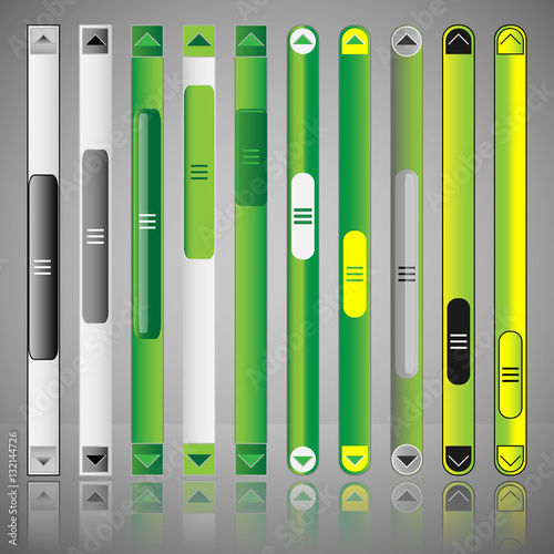 Vector Scroll Bar Set for Web, Colorful Abstract Clip-Art, Creative Design Set - Illustration in Editable Vector Format 