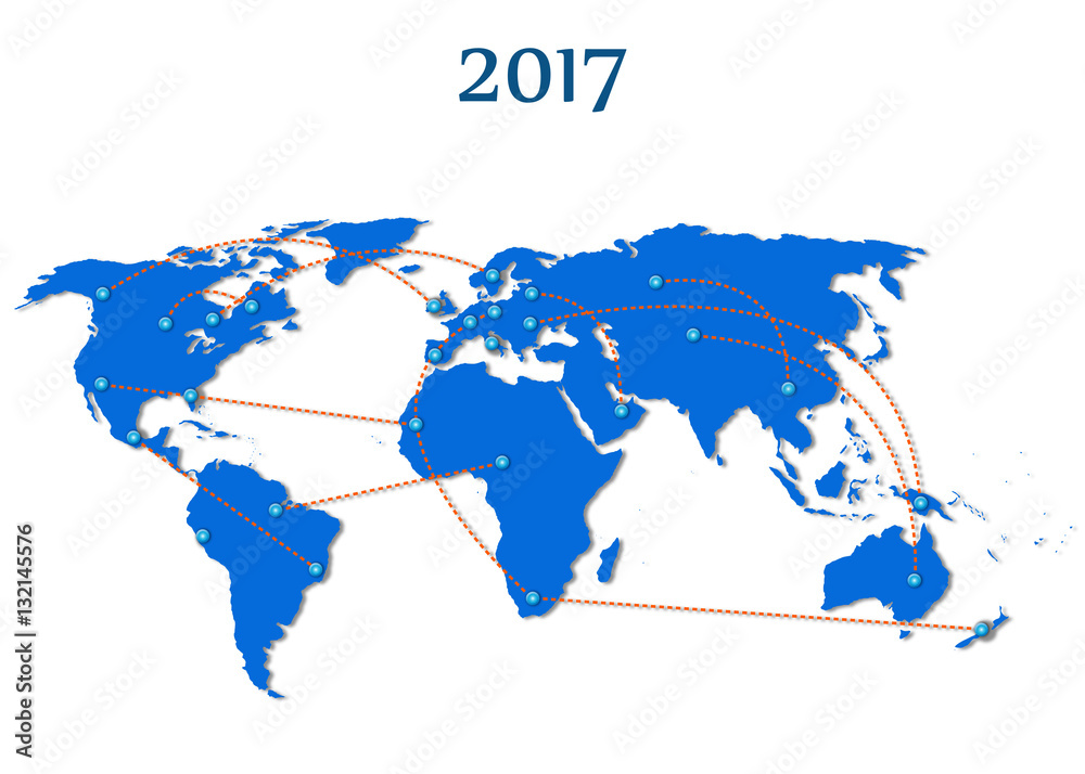 Obraz premium International 2017 map