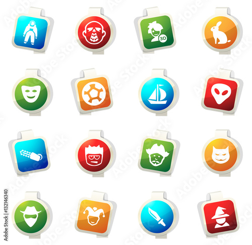 Genres of cinema icons set