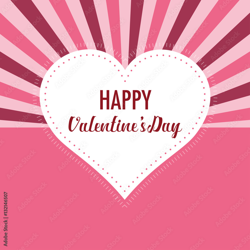 Happy Valentine's Day greeting card design, vector illustration.