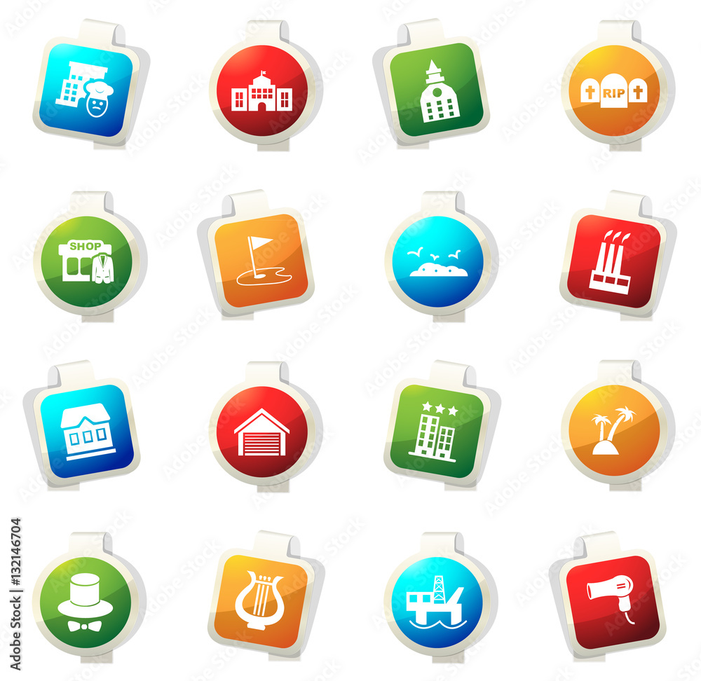 Infrastucture of the city icons set