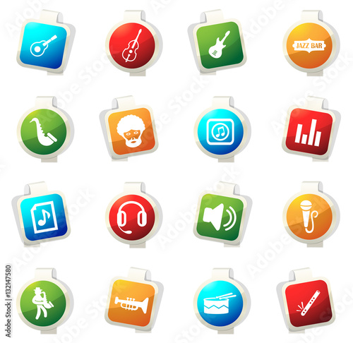 Jazz and Blues icons set